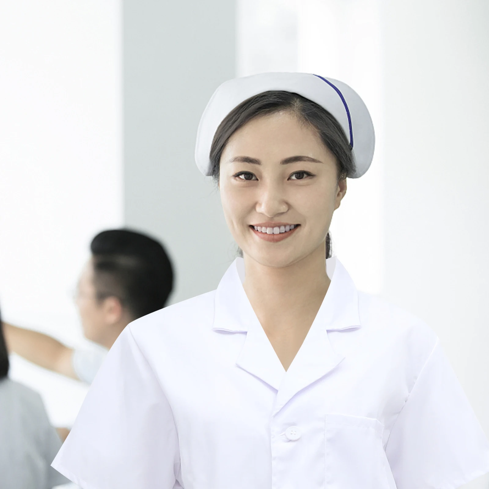 

Women's Nurse Uniform Short Sleeve White Gown Medical Uniform Halloween Cosplay Nurse Clothing - Size XXXL