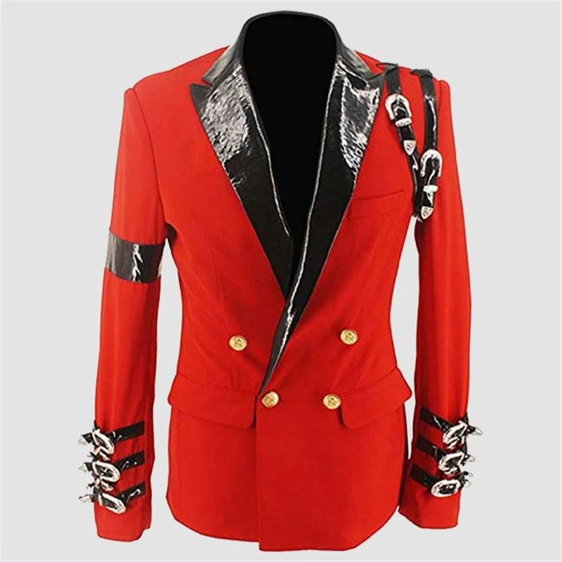 

Custom Made Super Pop Singer Award Ceremony Jacket Mens Napoleonic Military Coat Steampunk Red Jacket