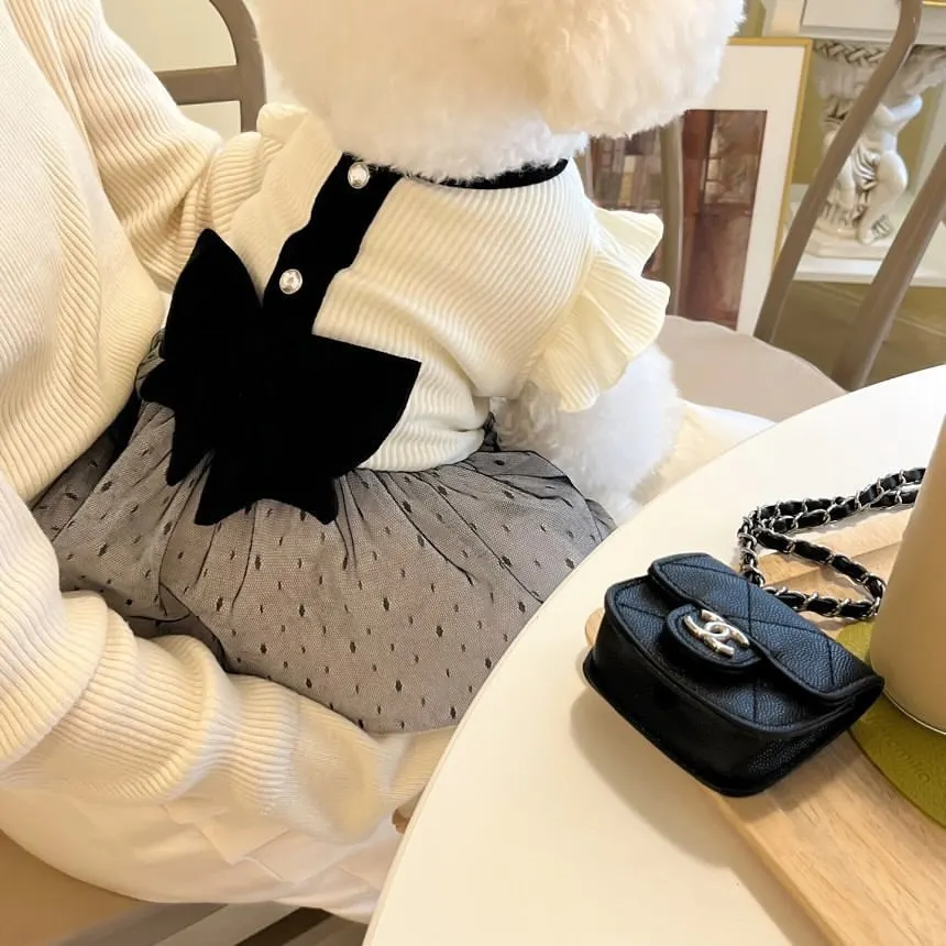 2024 New Retro Pet Skirt Couple Style Pet Dog Clothing Vest Summer Kitten Cute Bow Skirt Clothing Teddy Pet Cool Breathable Tops