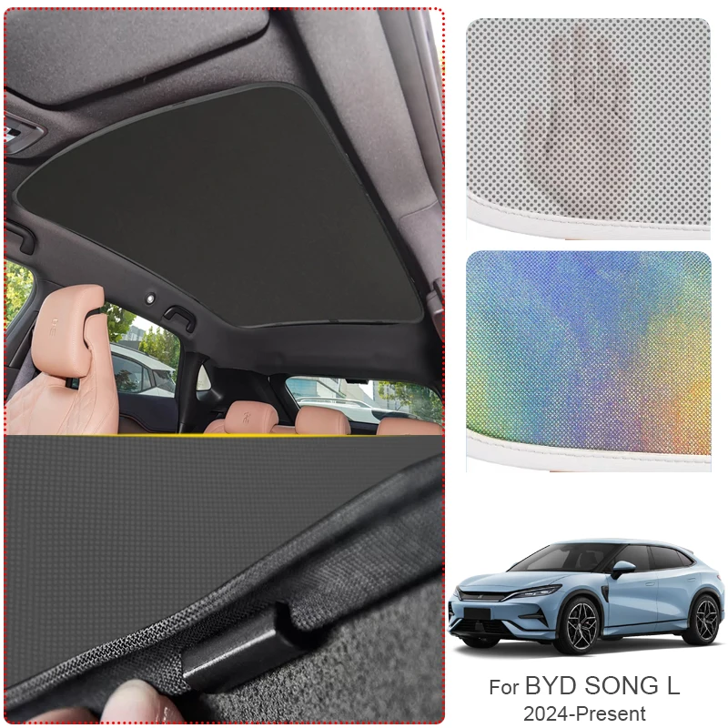 

Car Sunroof Sunshade Cover For BYD SONG L 2024-Present Colorful Ice Nano Heat Insulation Skylight Anti-UV Auto Accessories