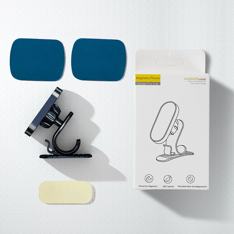 D6 Magnetic Mobile Phone Holder in Car 360 Rotating Mini Stand Mount Mobile Phone Bracket Cable Holder Stander Bottom Sticker