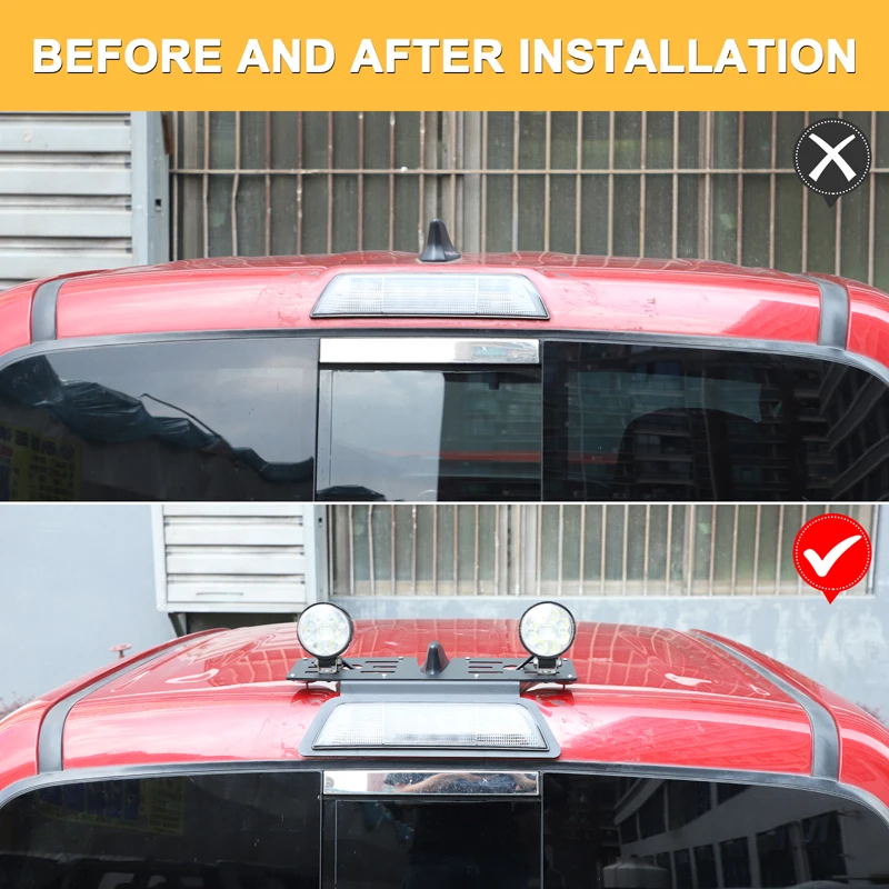 Carbon Steel Black For Toyota Tacoma 2016-2022  Car High Brake Light Extension Rack Car Exterior Modification Accessories