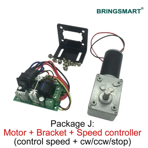 Bringsmart-Moteur électrique à engrenages CC 12V, micro moteur 24 V, couple élevé 70kg.cm, motoréducteur porté + régulateur de vitesse
