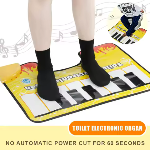 Novelty Potty Piano Sounding Carpet Potty Piano Singing Rug Bathroom Funny Toe Music Keyboard Toilet Floor Mat