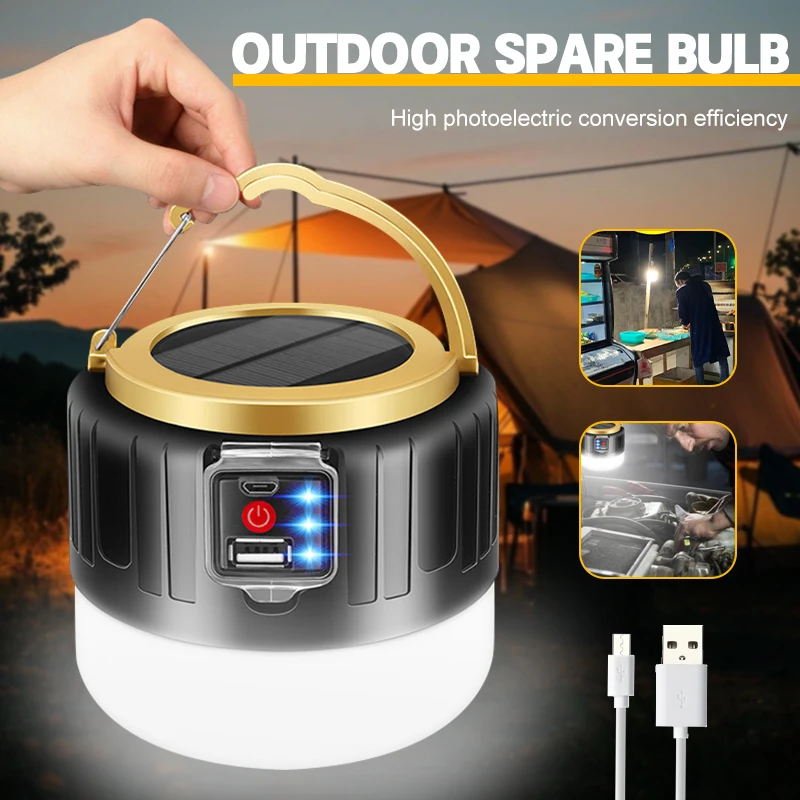 Solar Camping Light Portable Lanterns High Power Solar LED Camping Light USB Rechargeable With Remote Control Waterproof 60-280W