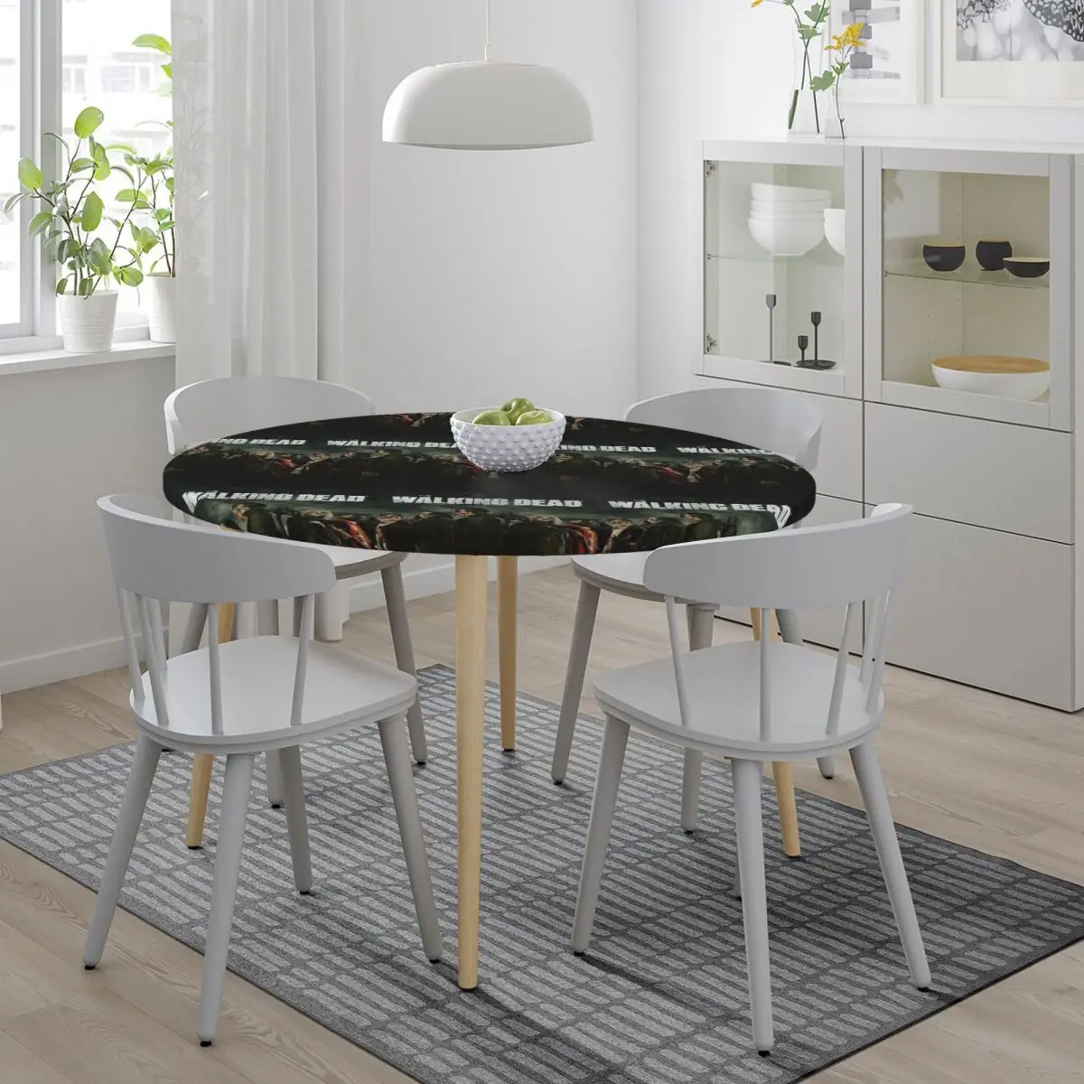 The Walking Dead Waterproof Round Tablecloth Oilproof Table Cloth for Kitchen Events Dining Table Cover