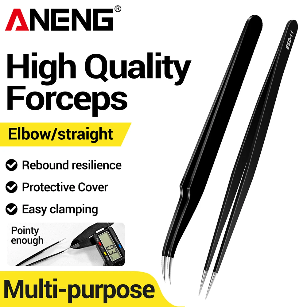 Elbow/straight Precision Forceps Set Electric Soldering Iron Repair Stainless Steel Electronics Soldering Craft Tools