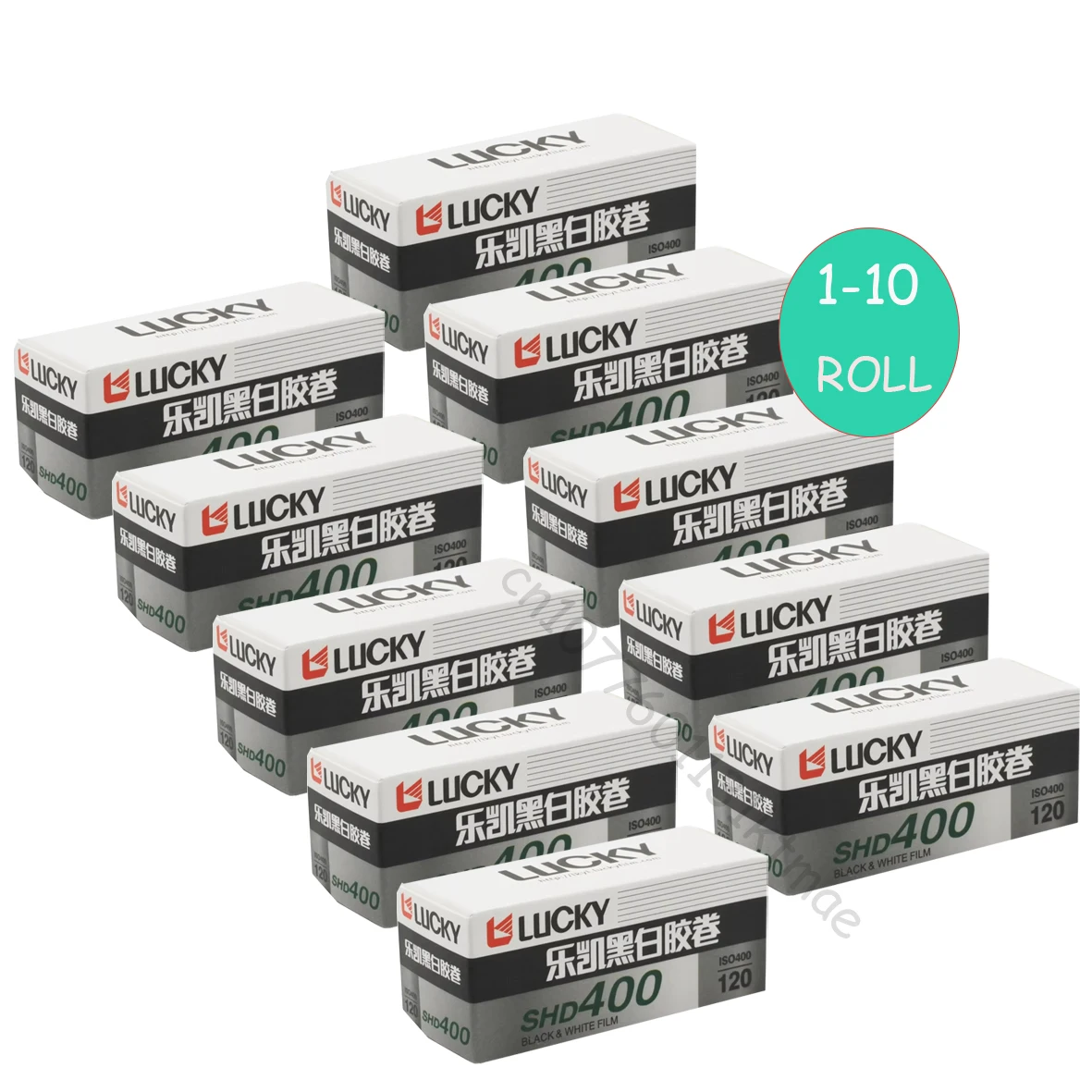 1-10 Rolls 120mm SHD 400 LUCKY ISO 400 film Black and white Negative film For Kodak Fujifilm Camera（Expiration Date: 2026）