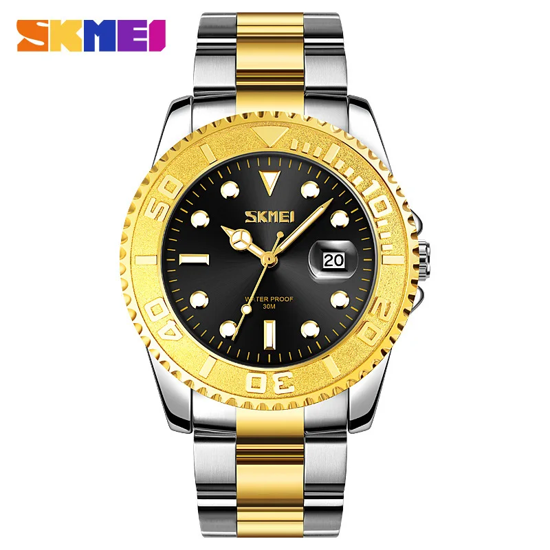 SKMEI Vintage Diver Water Ghost Classic Quartz Wristwatches Men Waterproof Date Time Luminous Watches Clock Relogio Masculino