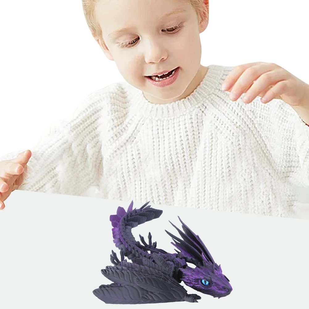 

Dragon Fidget Toy with Wings Dragon Toy Figurine Collectible 3D Printed Toys Home Office Decor Executive Desk Toy
