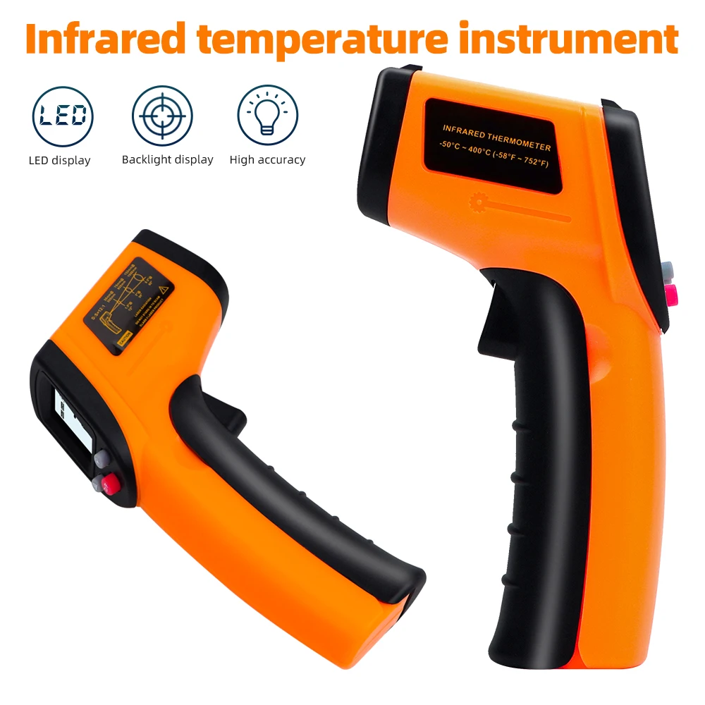 GM320 Infrared Thermometer Digital Pyrometer Non-Contact Laser -50~400 ℃ IR Laser Temp Meter Industrial Pyrometer Point Gun