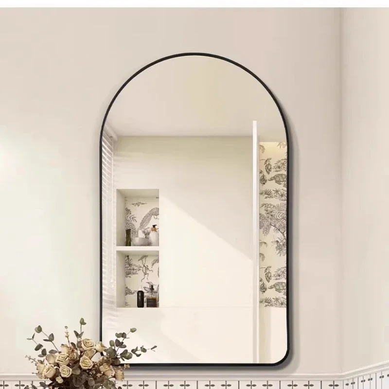 Round Metal Decorative Mirror Living Room Wall Mirror Minimalist Design Safety Glass Multiple Sizes Modern Home Spiegel Decor
