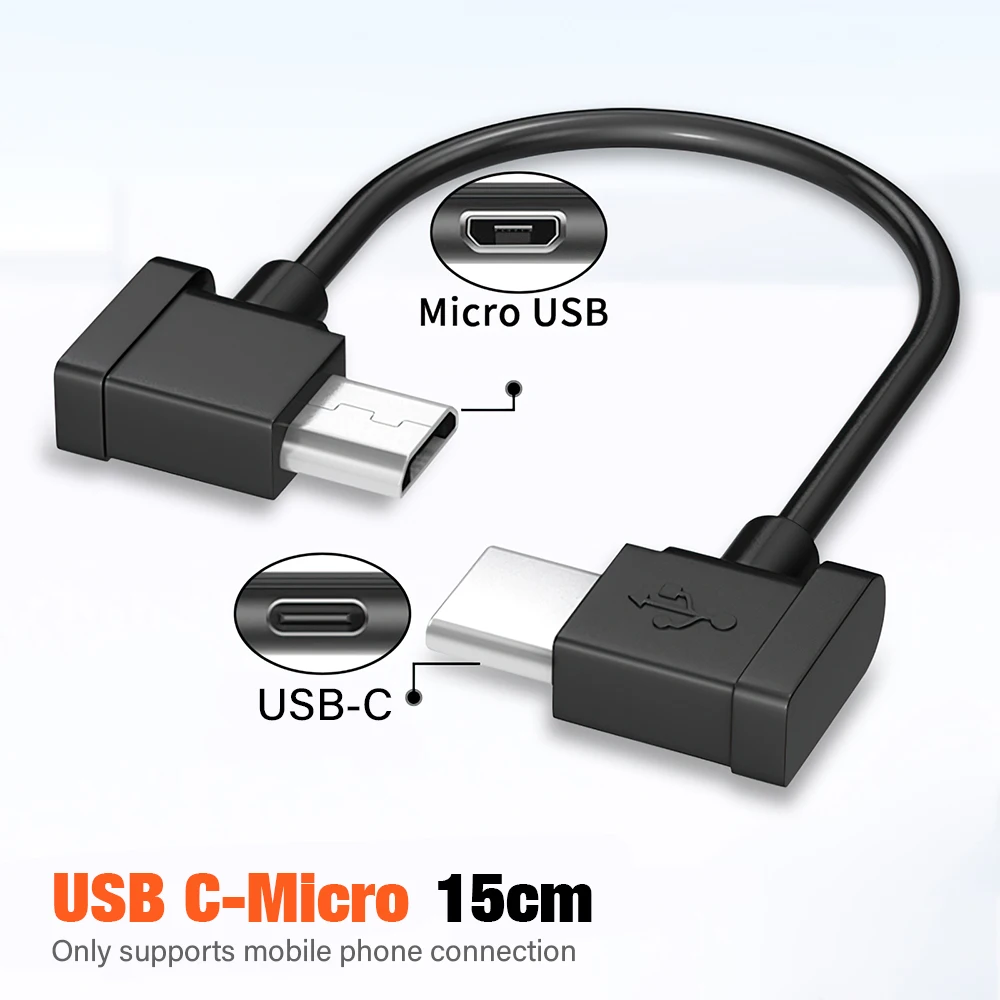 Cable De Datos Tipo C A Micro USB Para DJI Mavic Pro Y Platinum – Conector En ángulo, 30 Cm