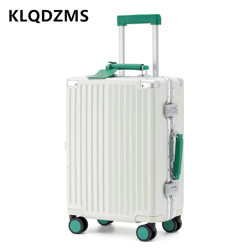 KLQDZMS 20 "24" 26 pulgadas equipaje de viaje de mano caja de embarque de carga USB multifuncional maleta con ruedas con marco de aluminio