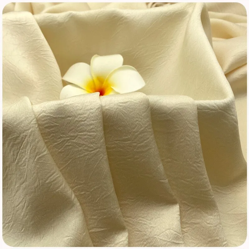 

Acetate fleece hand-grabbed flower skin-friendly and comfortable dress drape fabric new top cheongsam shoe material