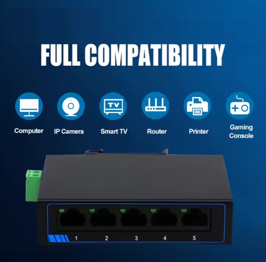 5/8 Ports 10/100/1000 Mbit/s Gigabit Ethernet Unmanaged Switch DC- oder Terminal-Netzteil Plug-and-Play SG1005 SG1008