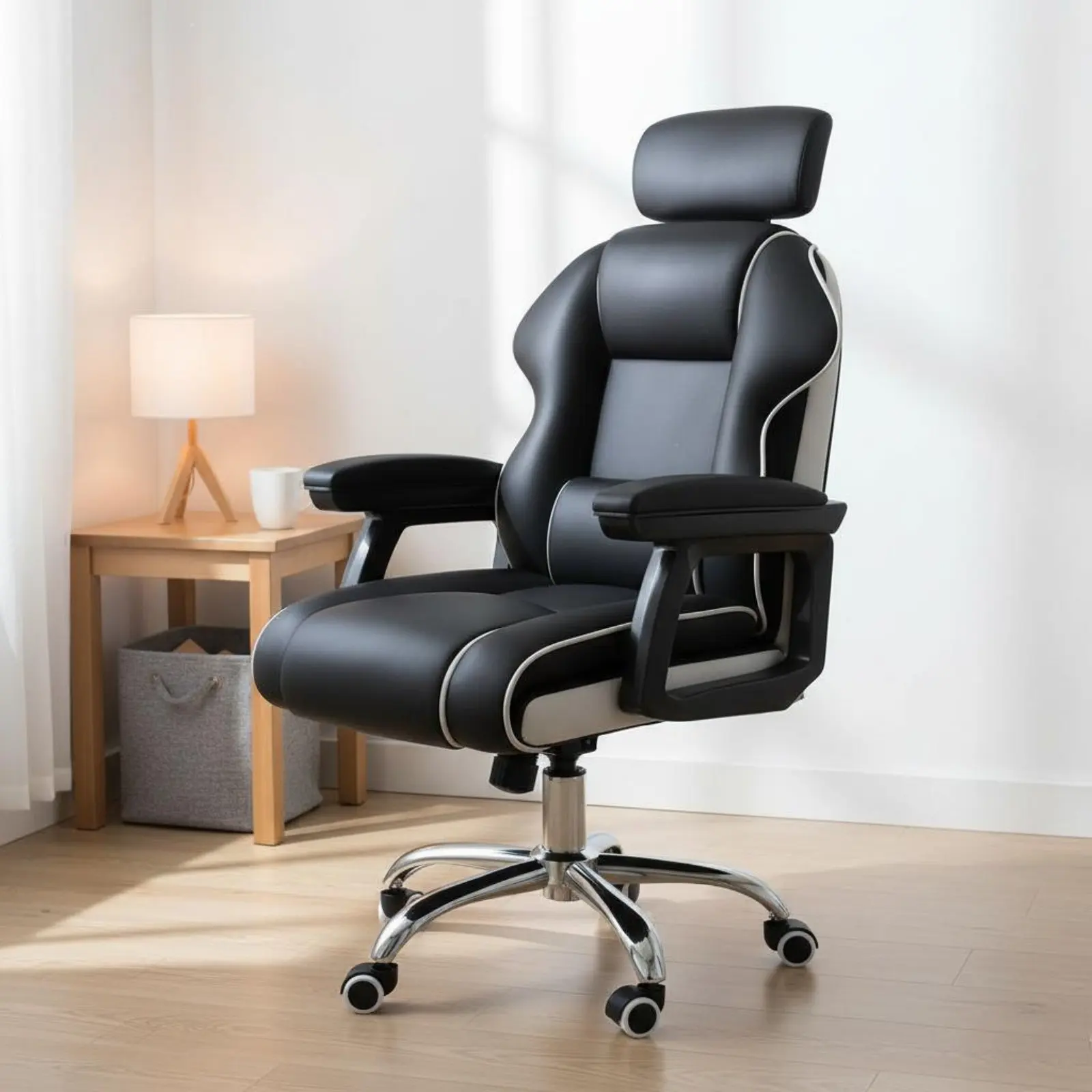 Ergonomic Gaming Chair Height Adjustable High-Rear Rotate Office Chair Full Recline Padded Armrests for Streamers, Bedroom view 5