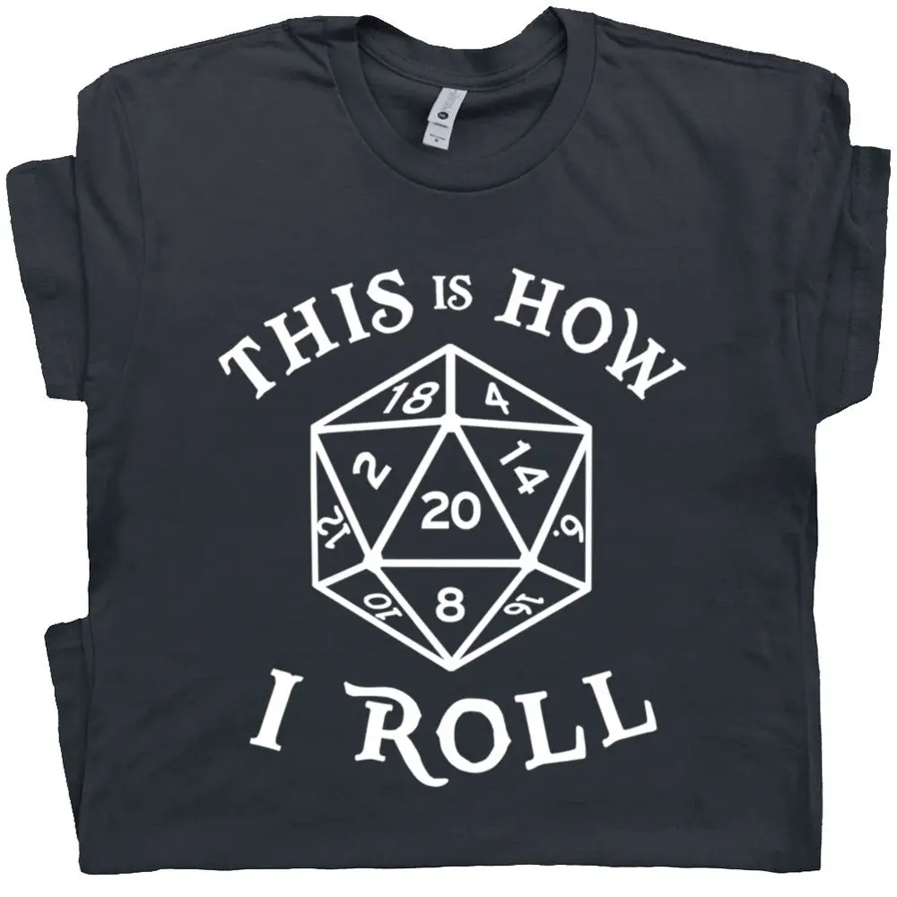 20 Sided Dice T Shirt  and Dragons T Shirt Magic The RPG Gathering D&D  High Quality 100%Cotton Short Sleeve