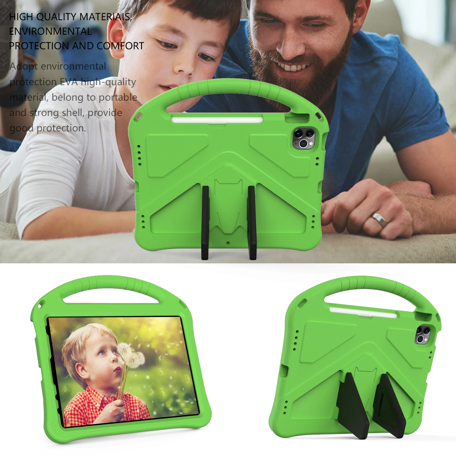 

with Handle Stand Tablet Case For iPad Pro Air 2025 4 5 6 7 8 9 10th 11th Generation Mini 10.2 10.5 11 10.9 12.9 13 inch Cover