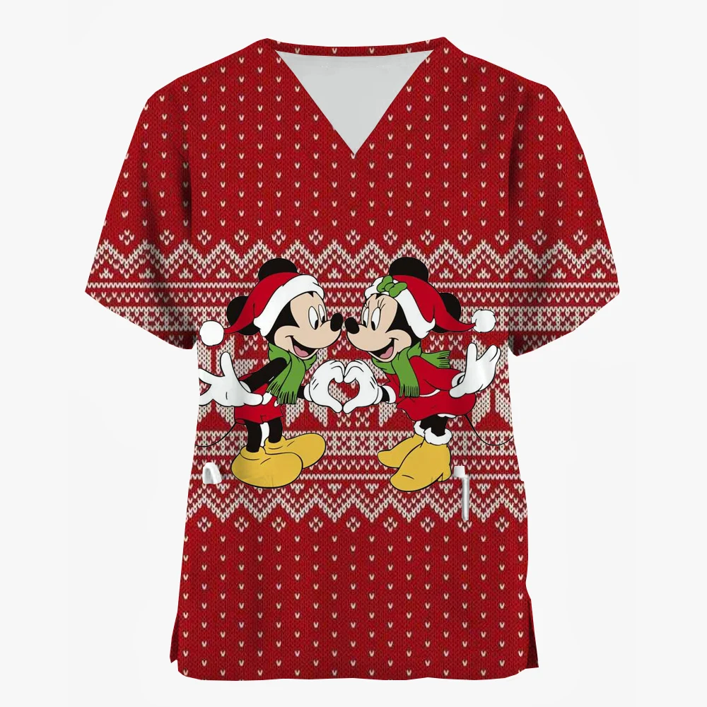 Disney tureMouse-Uniforme médical conviviale ré pour femme, accessoires d'infirmière, vêtements d'hôpital, vêtements de travail clinique dentaire, joyeux Noël