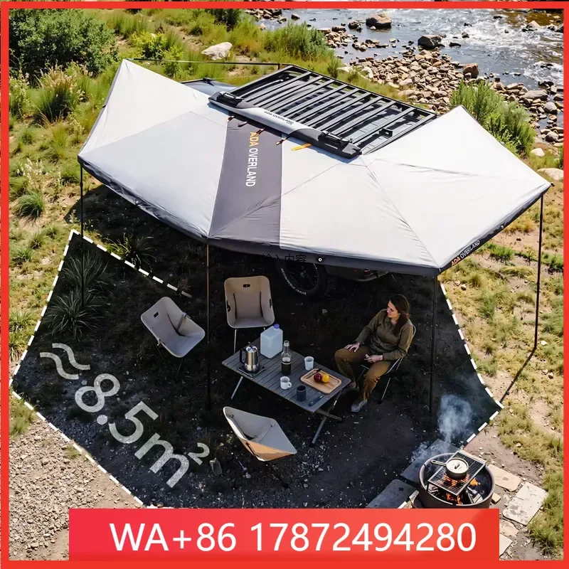 Overland Summer Free Standing Pickup Side Awning Tent 270 Degree Aluminum Frame with UV Protection for