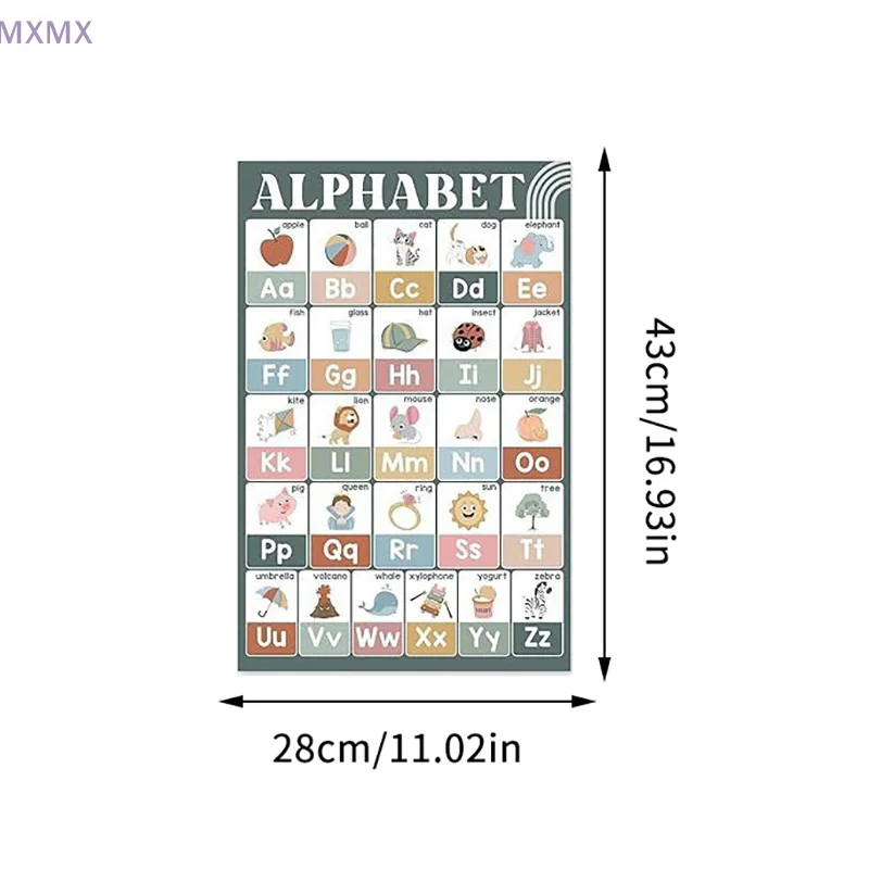 18 Modern Boho Educational Posters For Preschoolers - Laminated Pre-K And Kindergarten Learning Poster Charts For Toddlers