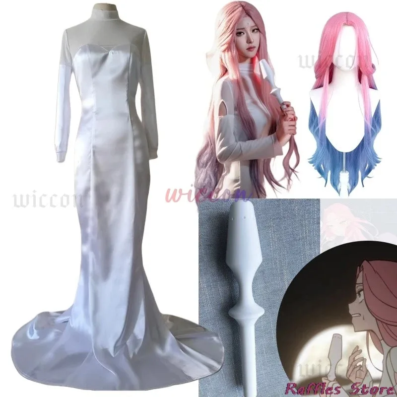 

Anime Mizi Alien Stage Round 5 Mizi Cosplay Costume Ruler Of My Heart Wig White Dress Uniform Halloween Party Outfit For Women