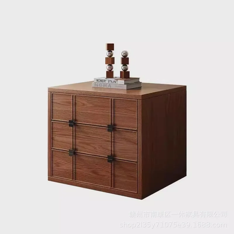 

Retro style solid wood storage chest multi-functional modular free combination storage cabinet living room checkerboard edge