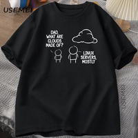 Dad What Are Clouds Made of T-Shirt Computer Geek Graphic T-Shirts Casaul Cotton Short Sleeve T-Shirt Round Neck Tees Clothes