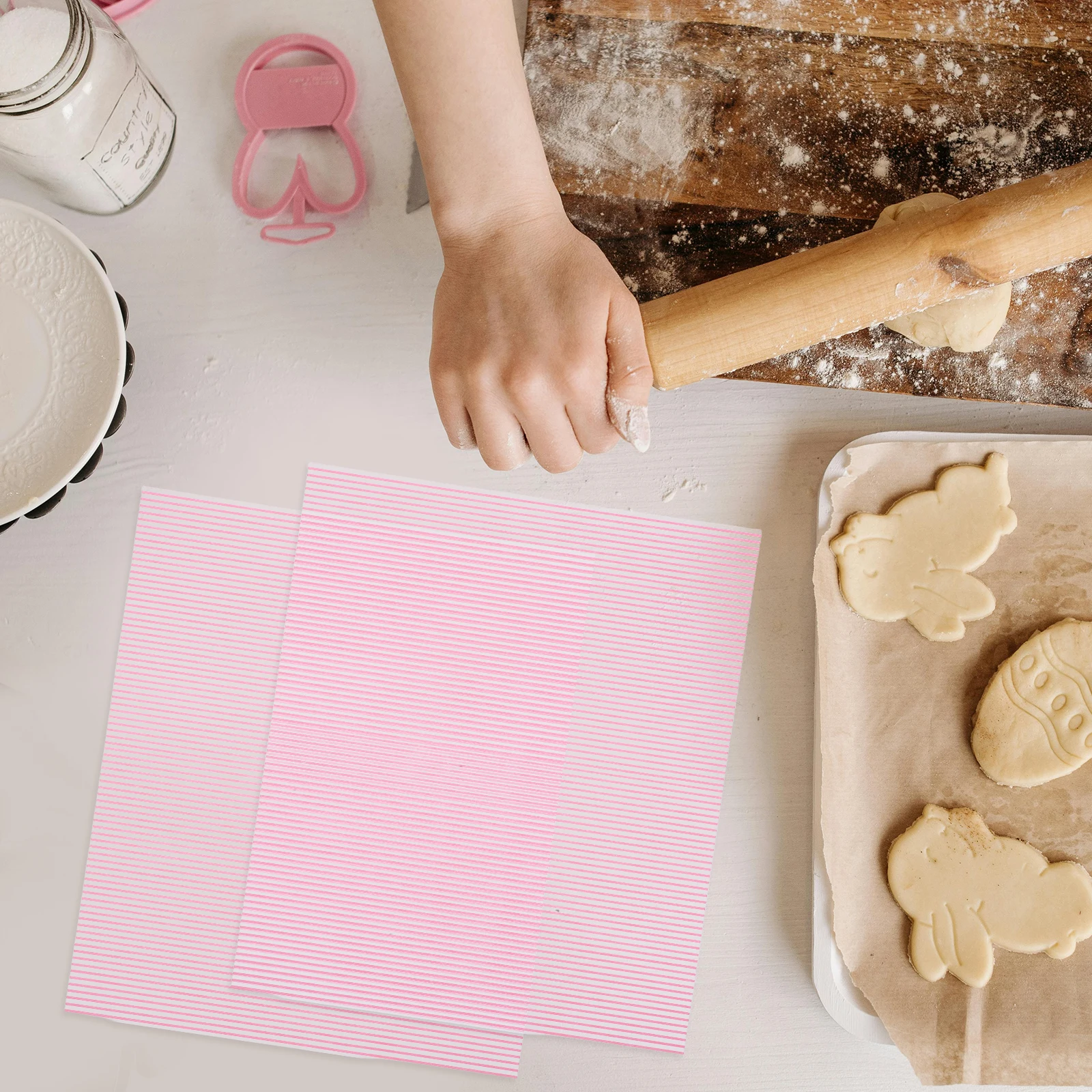 

50 Pcs 25x21.5cm Baking Oil Proof Pad Paper Wrapping Parchment Food Grade Dessert Absorbing Oil Resistant High Temperature