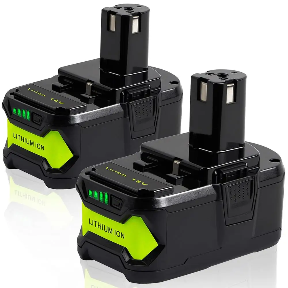 2-Pack 6.0Ah Lithium Replacement Battery Ryobi 18V ONE Cordless Power Tool P108(130429054 Compatible with P102 P103 Rechargeable