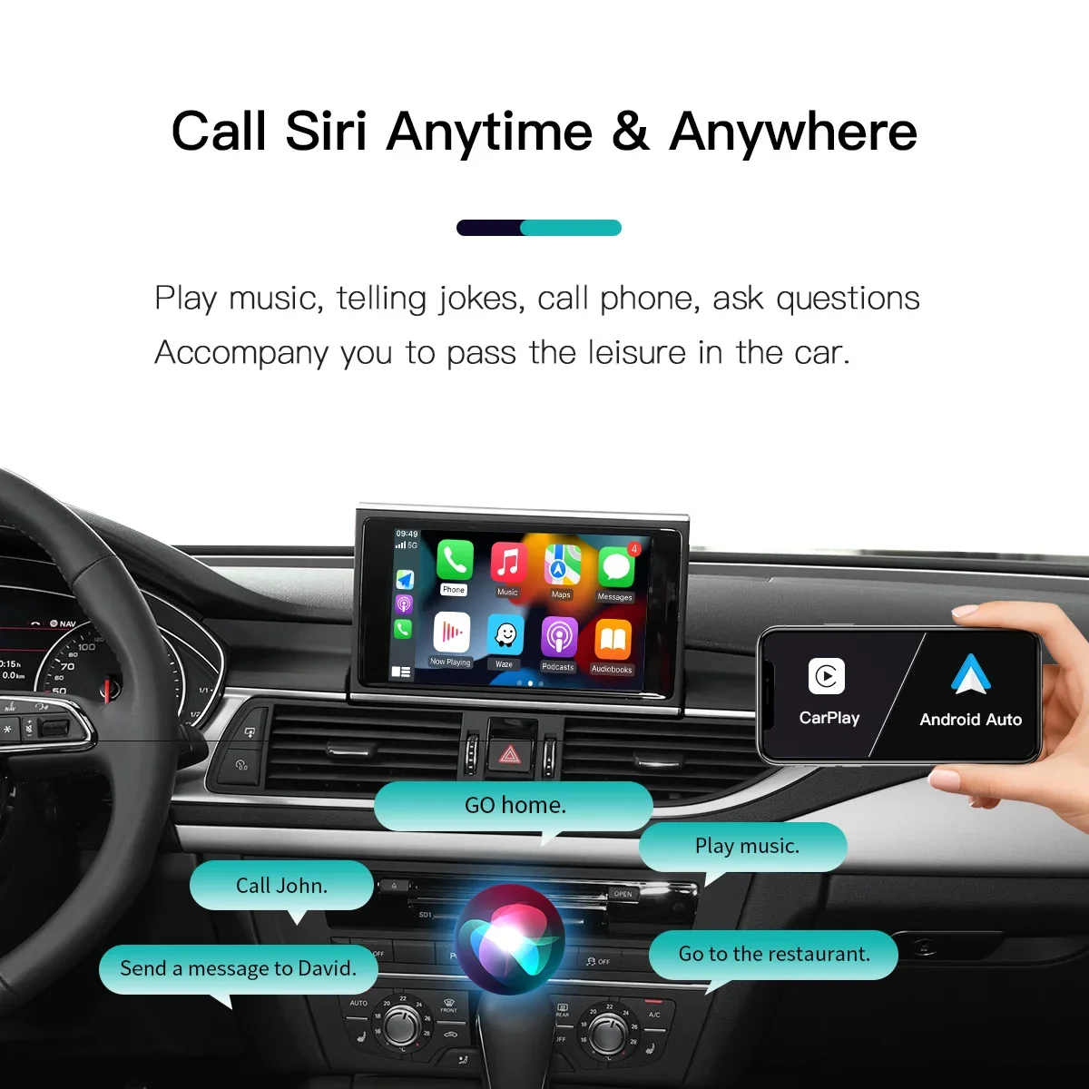 Autoabc Wireless Apple CarPlay Android Auto interface For Audi MMI MIB2 Wireless screen mirroring Carplay kits car video