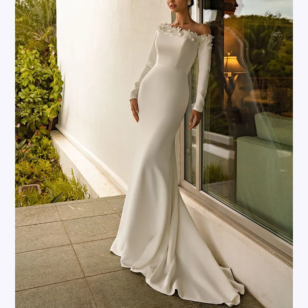

New Arrival Lace Wedding Dresses For Women Chic Off The Shoulder Backless Strapless Sleeveless Sweep Train Wedding Bride Dresses
