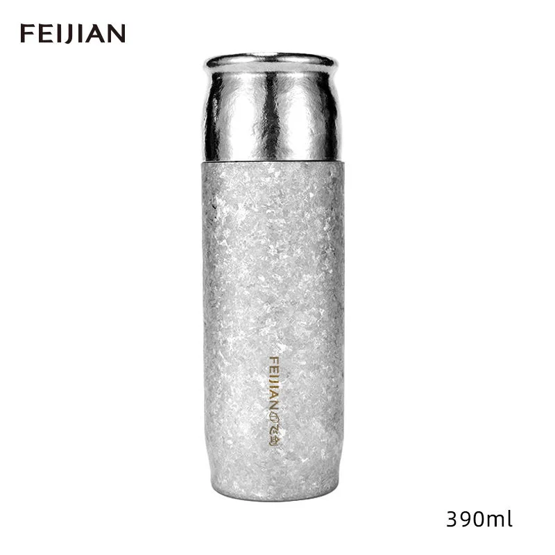 Feijian 300ml Lightweight Insulated Water Bottle Double Wall Titanium Vacuum Flask with  Filter Outdoor Metal Water Bottles