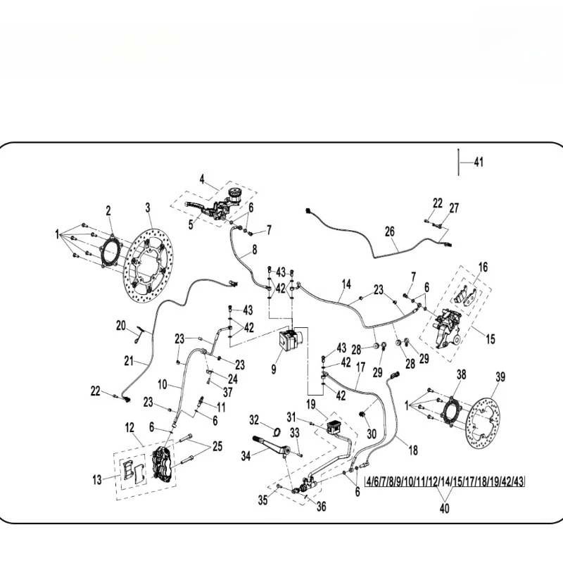 مناسبة لمضخة الفرامل CFMOTO 450CLC CF400-10-10A الفرامل الخلفية الرئيسية خزان زيت الفرامل مضخة سفلية مضخة كلمة واحدة #4