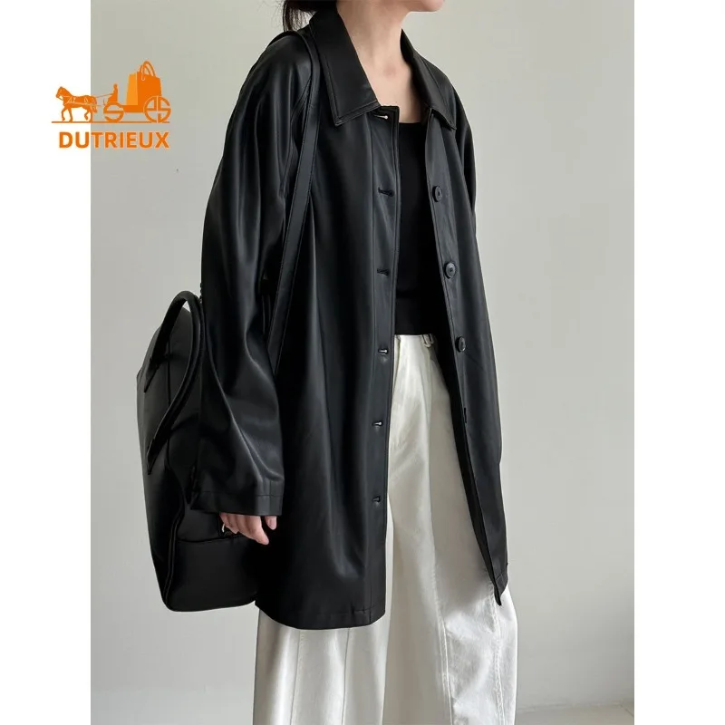 2025 New Spring and Autumn Women's Shirt Real Leather Jacket, 100% Genuine Leather Soft and Comfortable Coat for Women