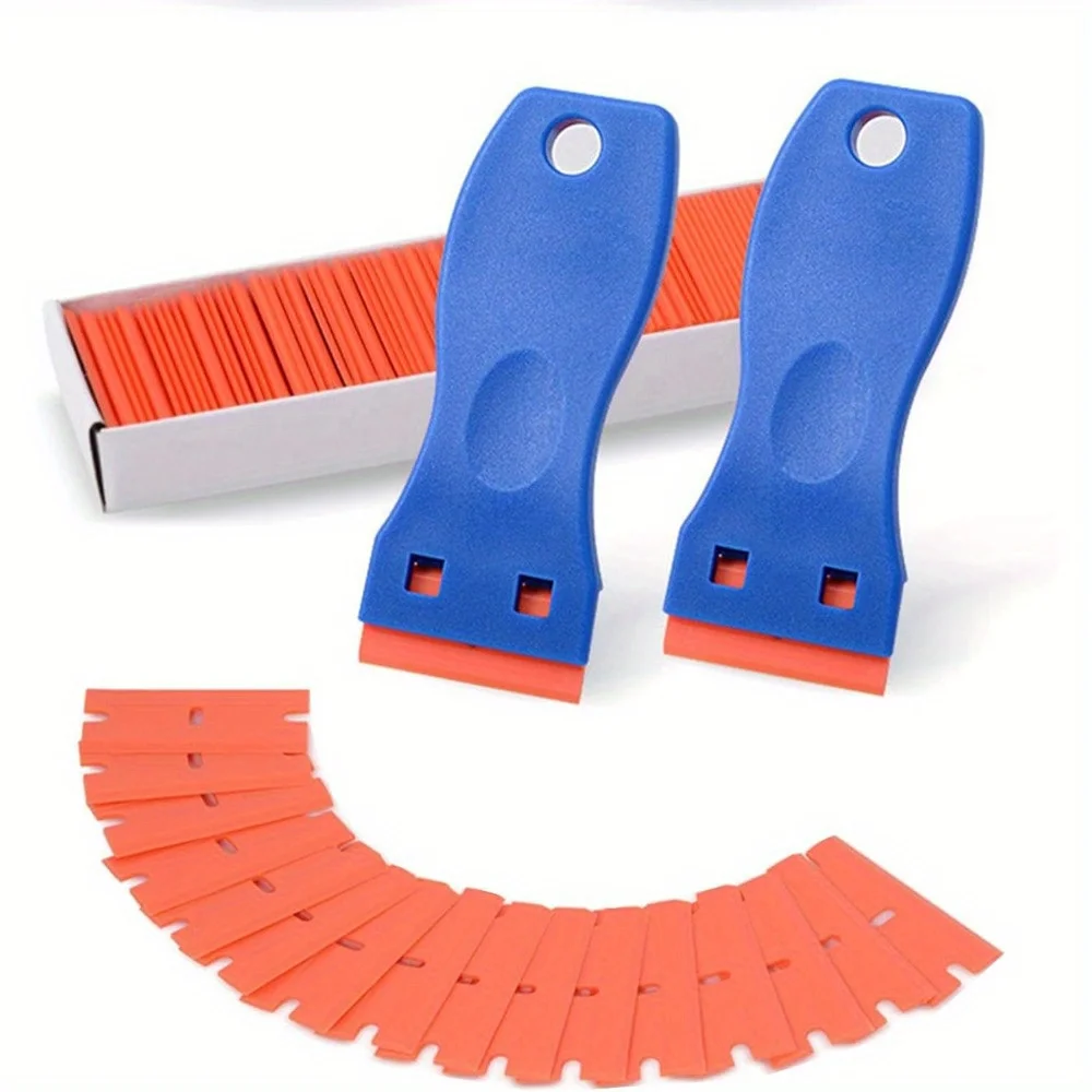 Multifunctional Glue Removal Shovel, Plastic Scraper Tool, Car Self-adhesive Remover, Plastic Blade for Label Removal (2pcs)