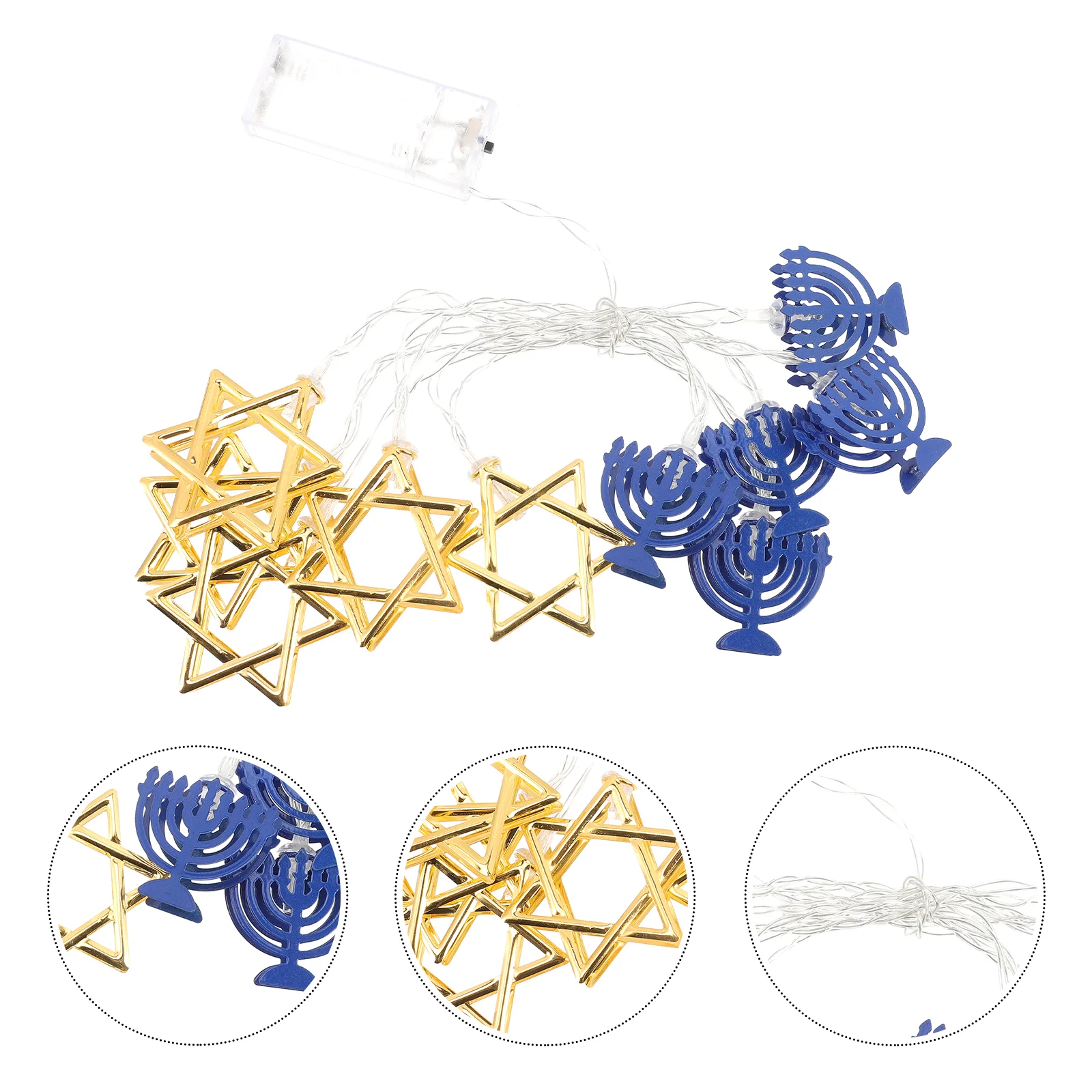 Decorative Lights Hanukkah String Indoor Decoration Chanukah Star Wrought Iron Ornament Chanukah Decor Menorah Party Supplies