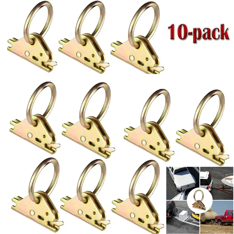 

10 Pcs E-track O Ring Tie-down Anchors System for Cargo Load of Flatbed Trailer Stainless Steel Funnel Fixing Track Tie Downs