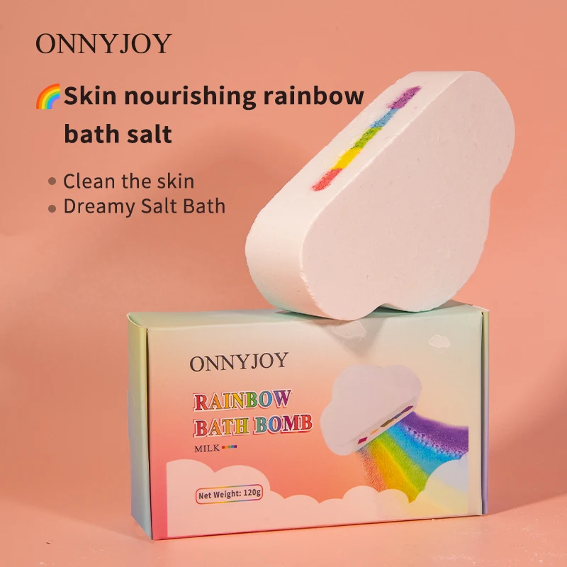 Rainbow Bath Balls Gift Set, Model XXXL Weight 120g Handmade from natural ingredients Cloudy Bath Balls with Colourful Bubbles