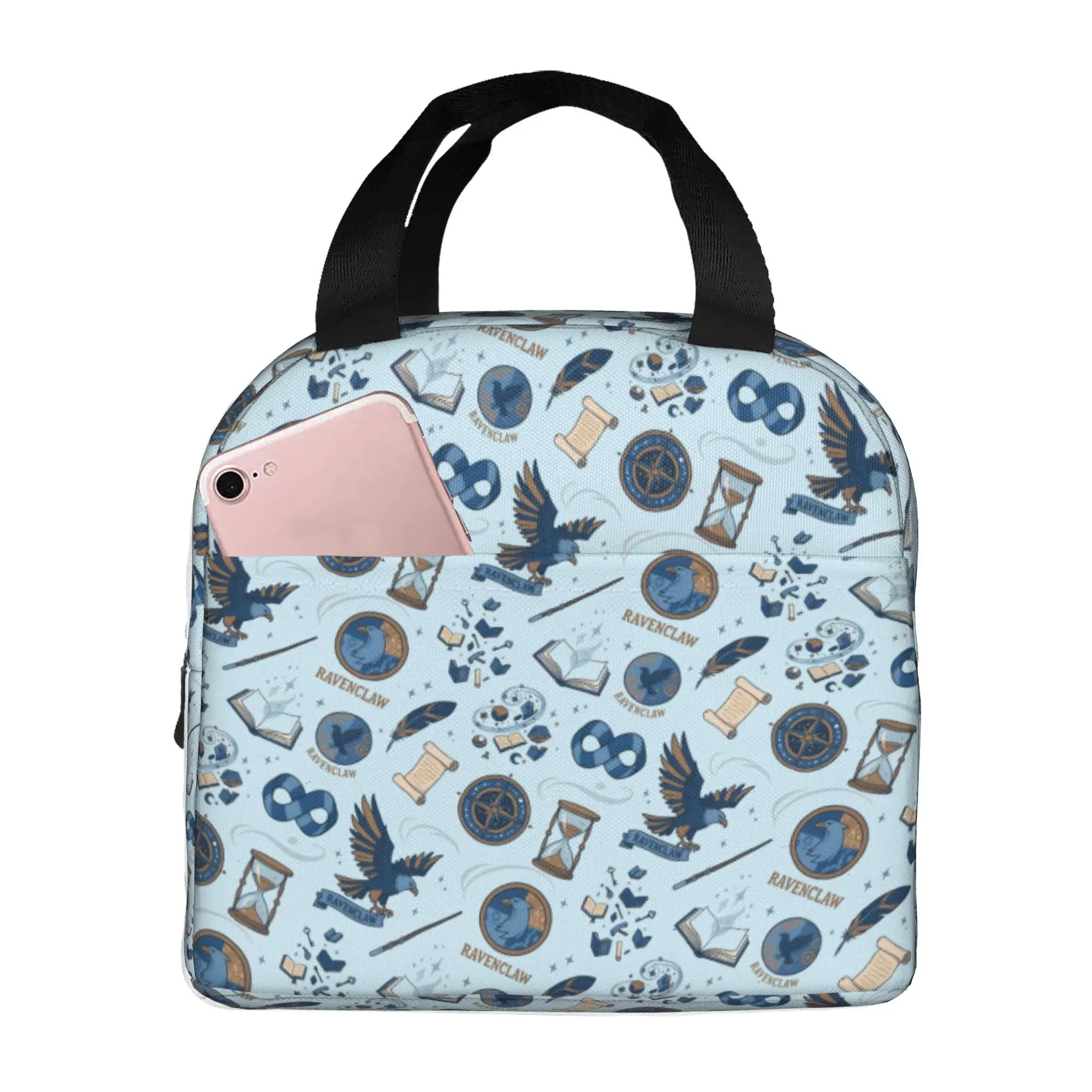 Lonchera reutilizable personalizada H-Harryes para mujeres y hombres, multifunción, Ravenclaw, bolsa térmica para comida, bolsa de almuerzo aislada para oficina y trabajo