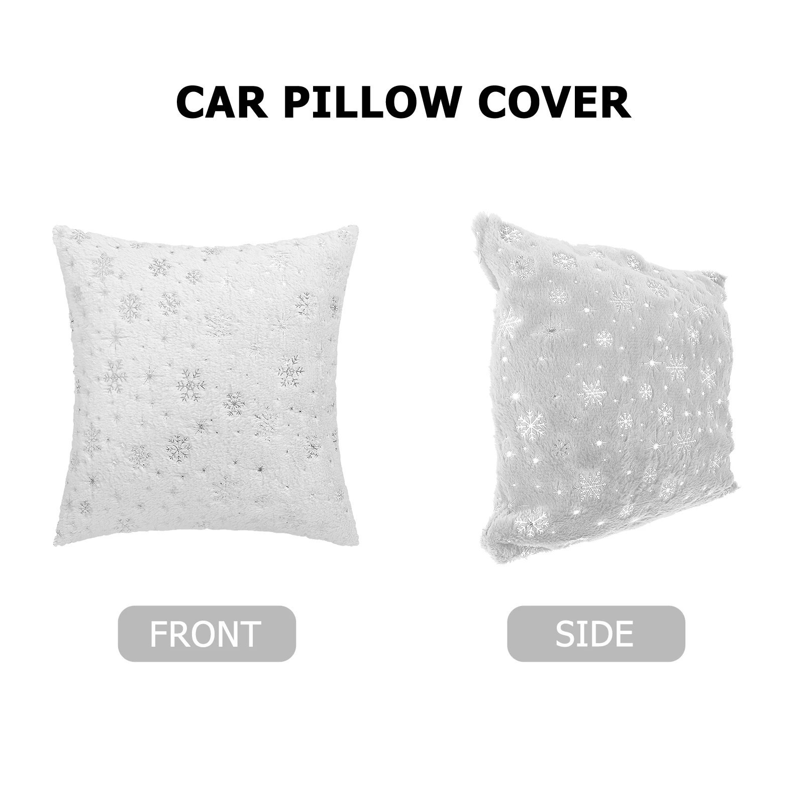 

2 Pcs Decorative Pillow Covers Case Car Winter Glitter Pillowcase White Shiny