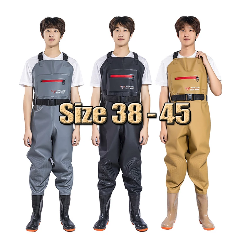 

Thickened One-Piece Waterproof Fishing Pants Half-Length Rain Boots Unisex PVC Material Fishing Shoes Outdoor Camping Waders