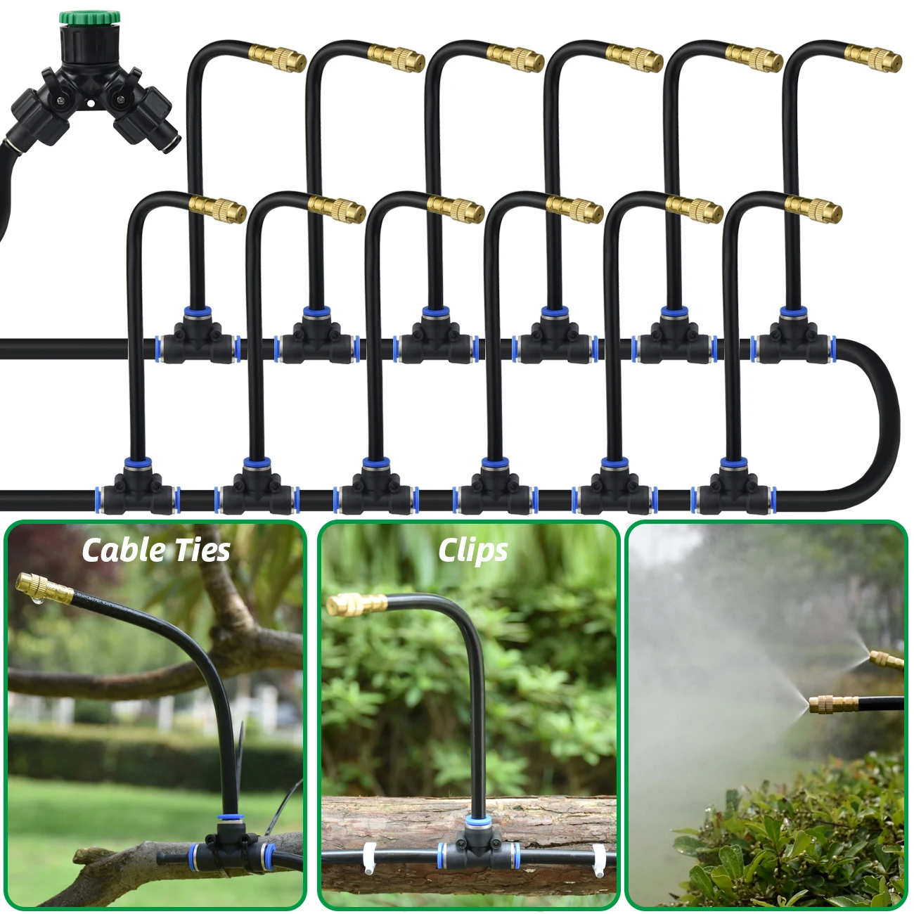 30M-5M Terrassennebel-Kühlsystem DIY frei biegendes Universal-Sprühgerät-Set 8-mm-Schlauch für Gartenpflanzen, Beschlagen, Bewässerung, Bewässerung – Detail 6