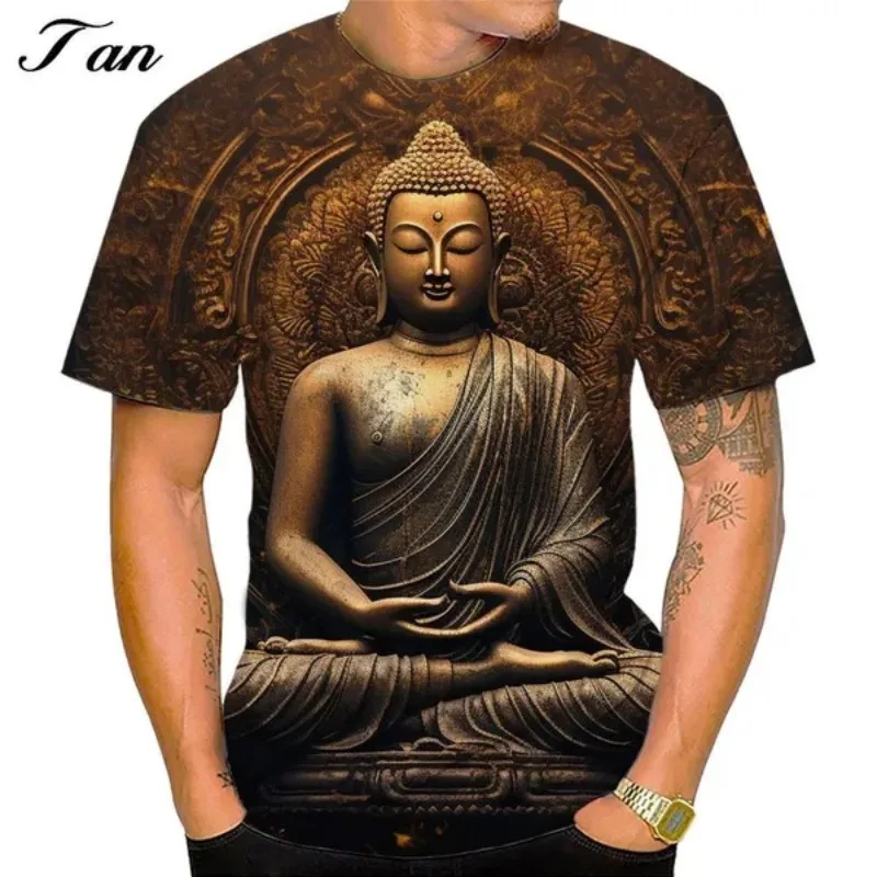 Buddha Men's Casual Round Neck Tshirt Classic T Shirt Graphic T-shirt 3D Printed Tshirts Cosplay Men's Clothing T-shirt for Men