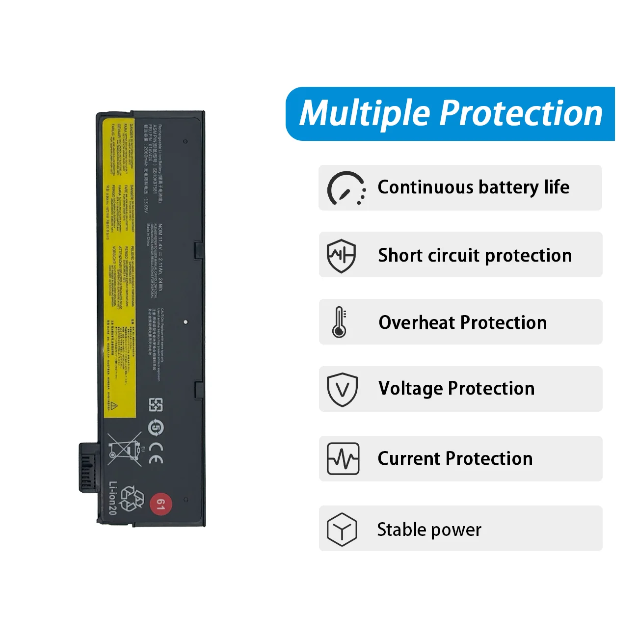01AV424 72WH Laptop Battery for Lenovo ThinkPad T470 T480 T570 T580 P51S P52S 01AV423 01AV425 01AV427