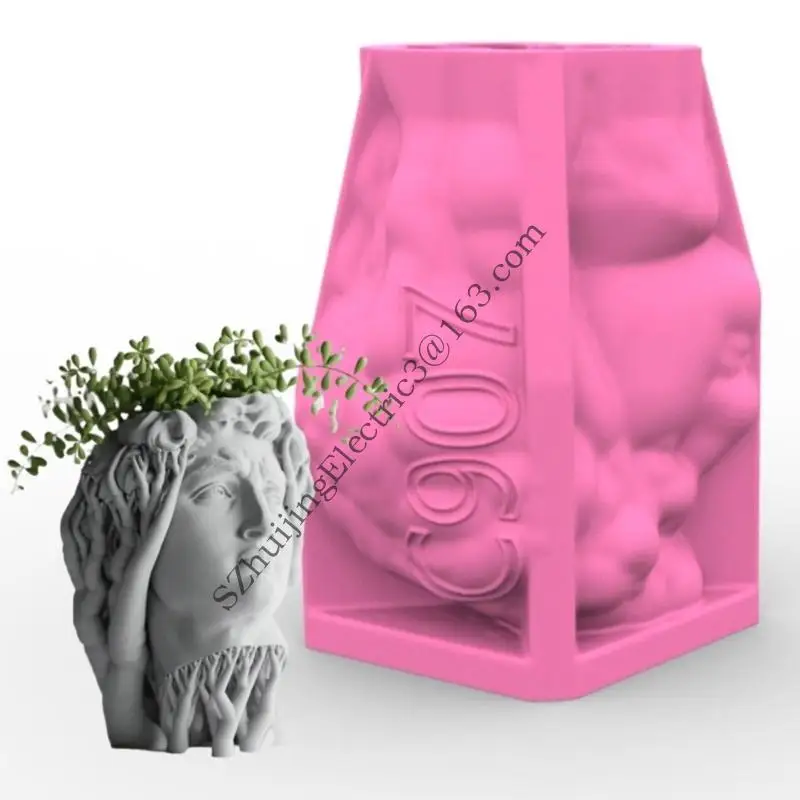 Elegant Planter Molding Tool Heat Resistant Silicone Mould for Making Plant Container Flower Pot Mold