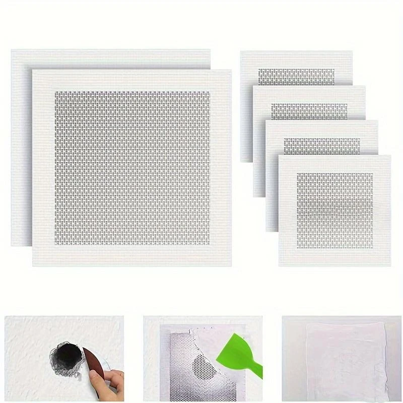 5Pcs Aluminum Drywall Repair Patch, Self-Adhesive Wall Hole Repair Mesh for Ceiling Cracks, Plasterboard Damage Repair, DIY Home