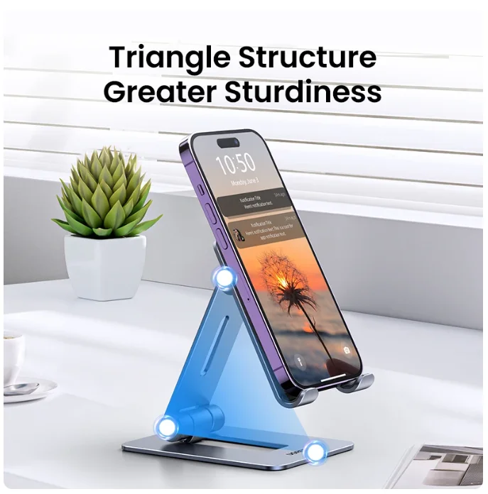 Soporte para teléfono UGREEN, soporte portátil de escritorio de aluminio de alta calidad para teléfono móvil, ajustable libremente