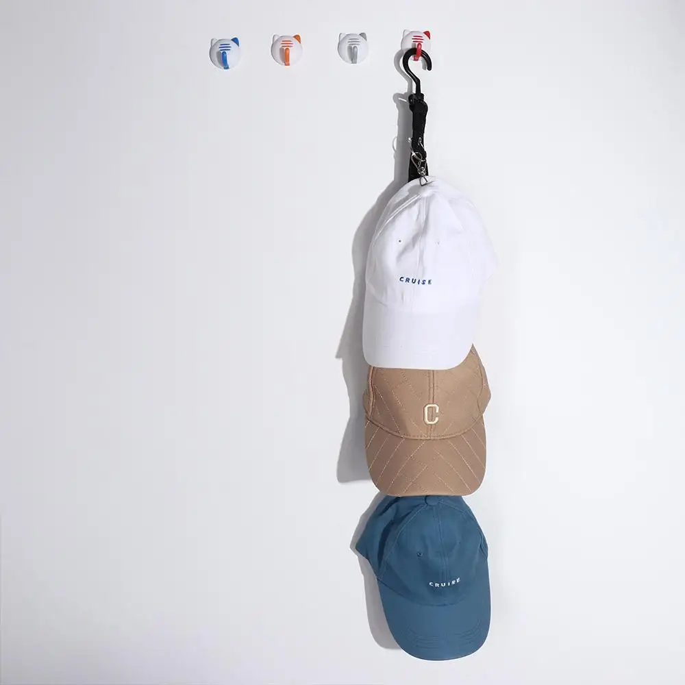 Siyah Şapka Depolama Rafı 8 Klipsli 360 Derece Dönen Yumruk Ücretsiz Kapaklar Dikey Raf Rafı Yerden Tasarruf Asılı